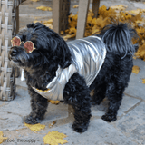 "Coco" Pet Puffer Coat in Silver - Tella Couture