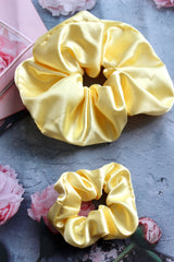 Yellow Silk Scrunchies - Oversized XXL Srunchie