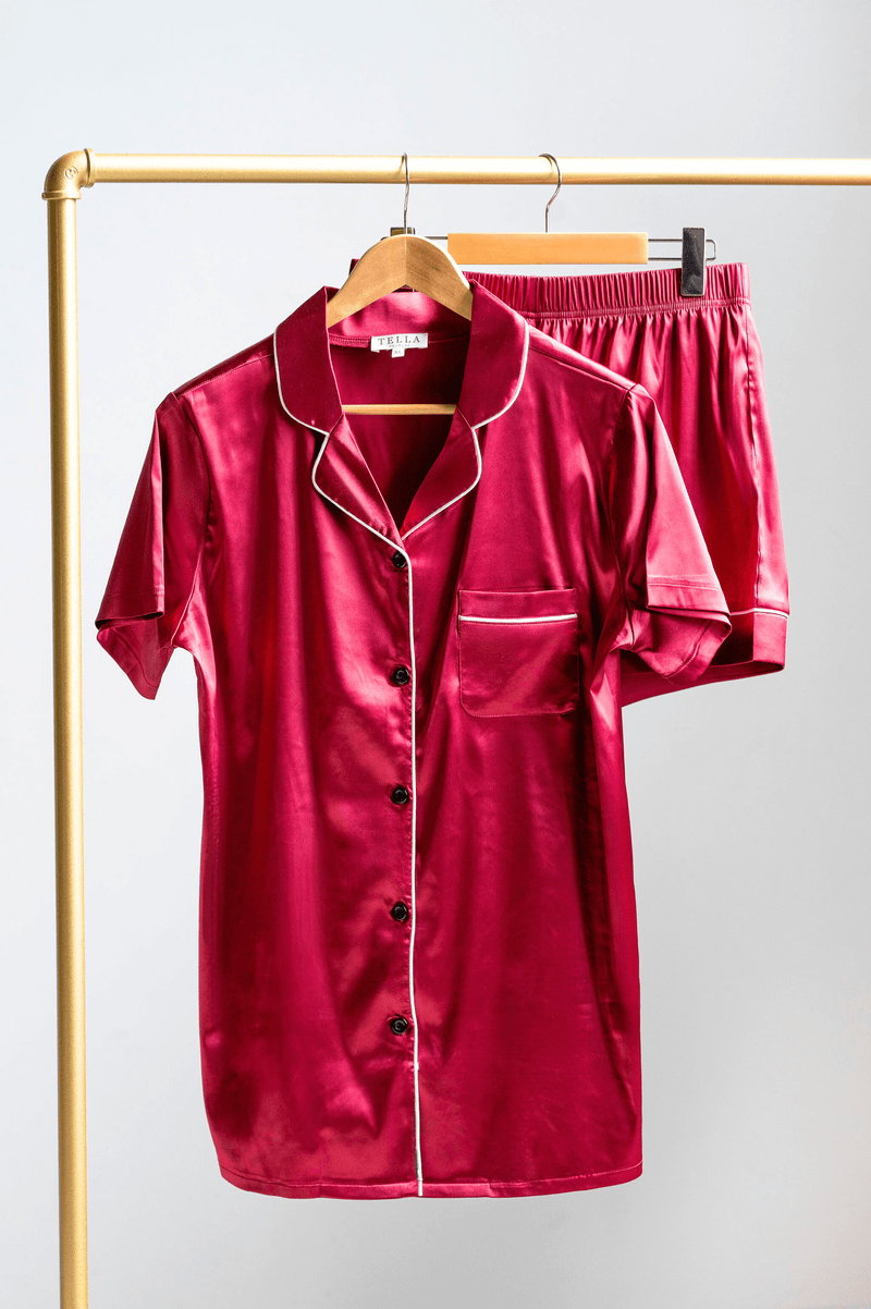 Matching silk pajama discount set