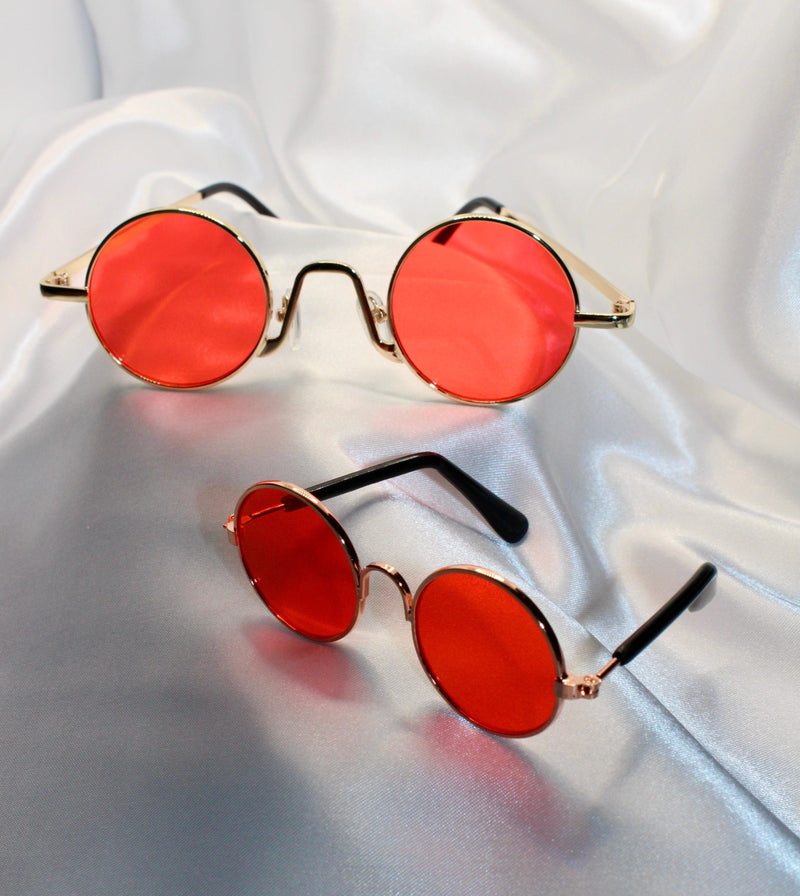 Red "Lennon" Matching Sunglasses - Tella Couture