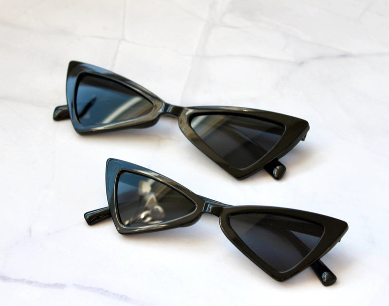 "Love Triangle" Human Sunglasses in Black - Tella Couture