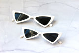 "Love Triangle" Human Sunglasses in White - Tella Couture