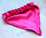 pretty mess hot pink silk pet bandana
