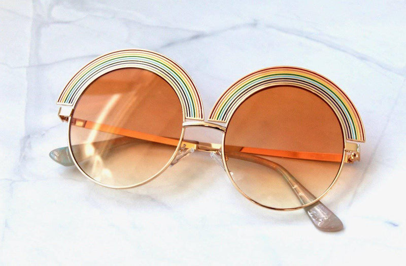 "Over the Rainbow" Oversized Adult Sunglasses in Clementine - Tella Couture