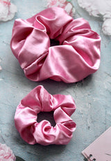 Pink Satin Scrunchies - Oversized XXL Srunchie