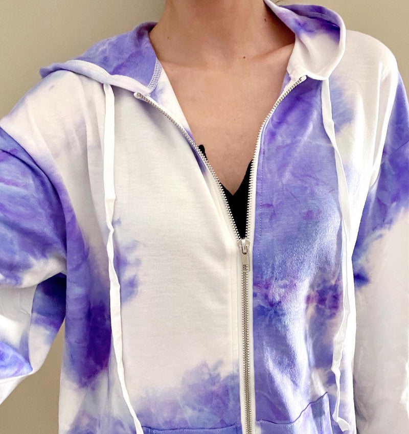"Violet Light" Tie Dye Human Hoodie - Tella Couture
