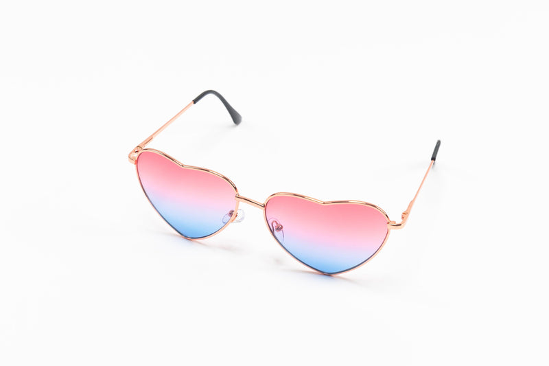Pink Blue Ombre Adult Heart Sunglasses 